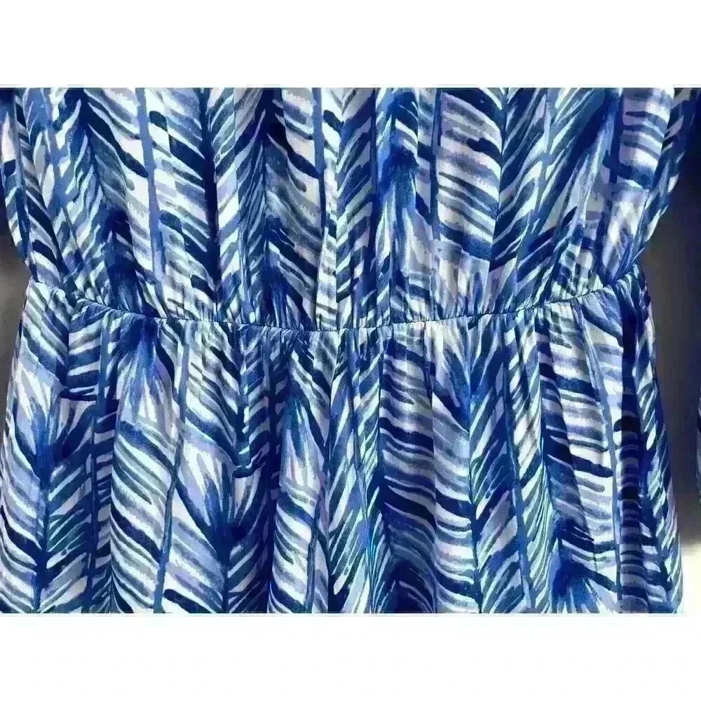 Lilly Pulitzer Sz XS Colby Romper Blue Palm Print Summer Vacation Travel Night - Picture 12 of 16